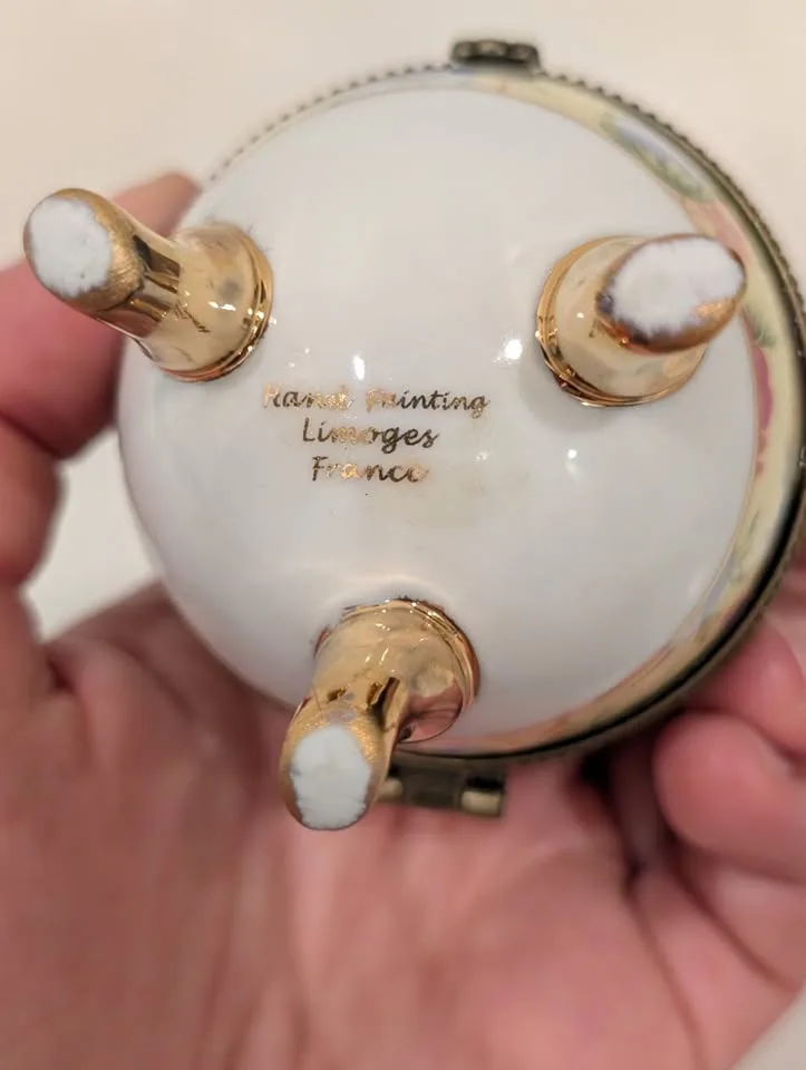 Limoges Hand Painted Egg France Trinket Box image indicator(6)