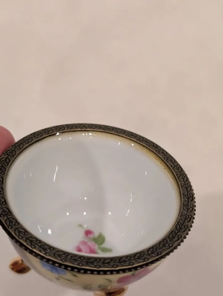 Limoges Hand Painted Egg France Trinket Box image indicator(9)