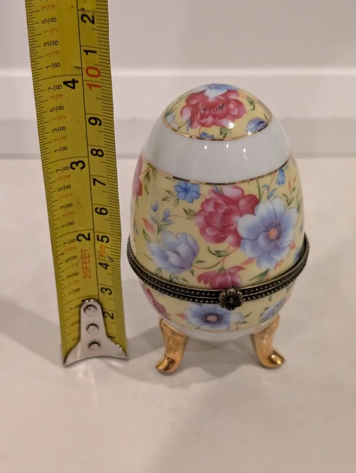 Limoges Hand Painted Egg France Trinket Box image indicator(10)