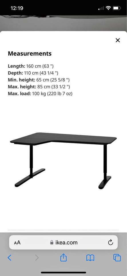 Ikea Work Corner desk-left, black stained ash veneer/black🥕🥕