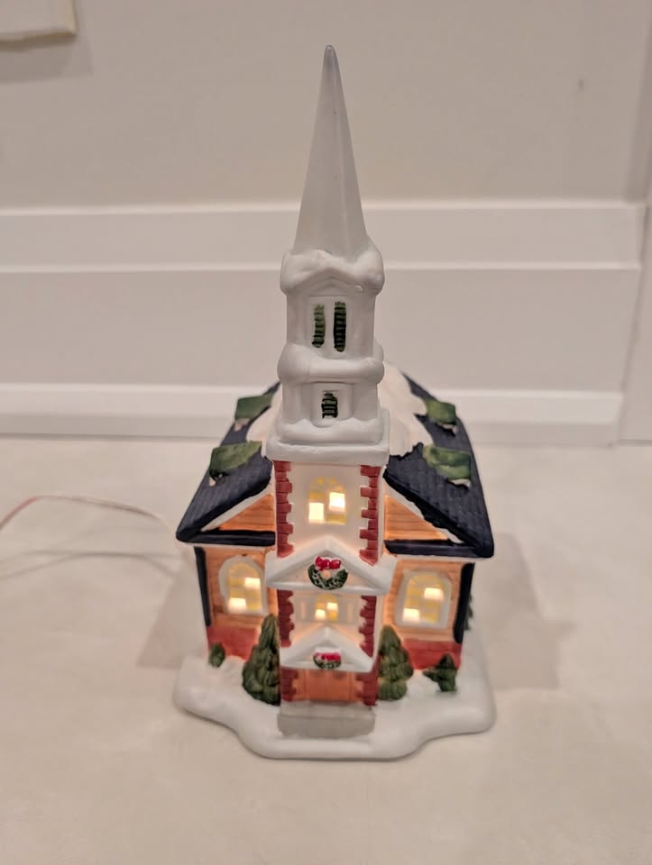 Christmas Village Lighted Church