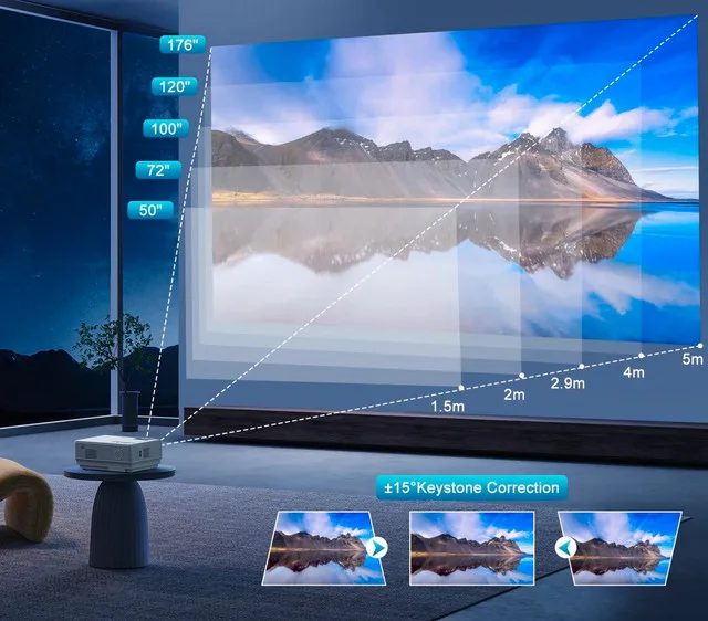 1080P Bluetooth Projector Portable image indicator(4)