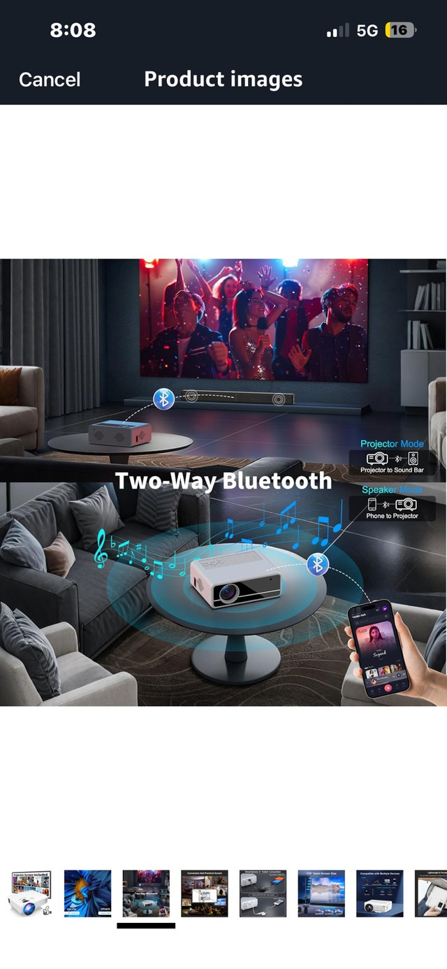 1080P Bluetooth Projector Portable - photo 5