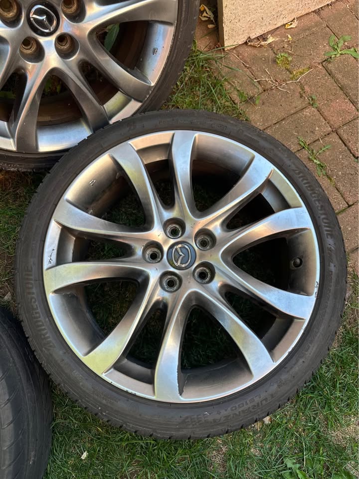 Set of OEM 19” Mazda 3 Rims On Summer Tires - photo 2