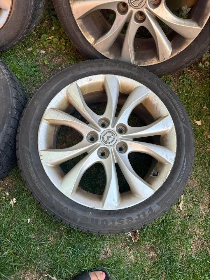 Set of OEM 17” Mazda 3 Rims On Firestone M+S Tires image indicator(2)