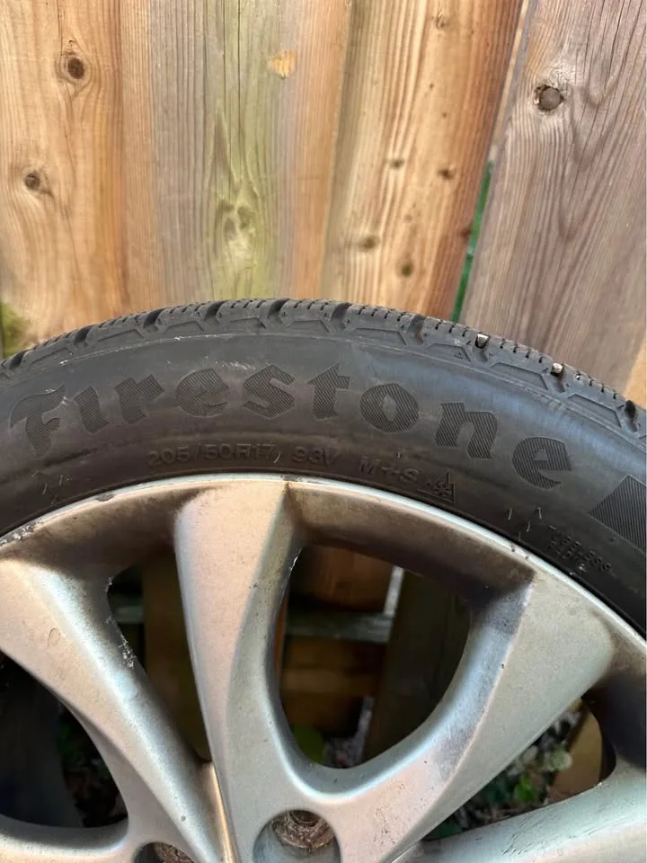 Set of OEM 17” Mazda 3 Rims On Firestone M+S Tires image indicator(3)