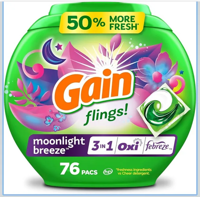 Gain Flings Laundry Detergent Pacs, Moonlight Breeze image indicator(3)