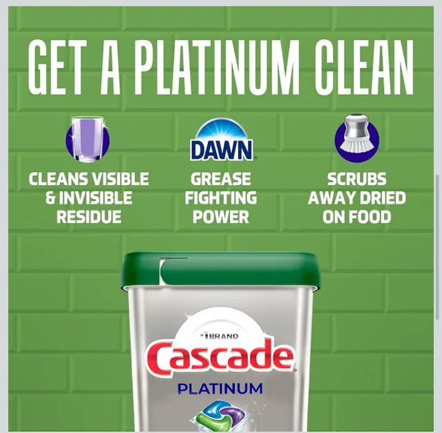 Cascade Platinum Pods, Dishwasher Detergent, Dish Dete image indicator(5)