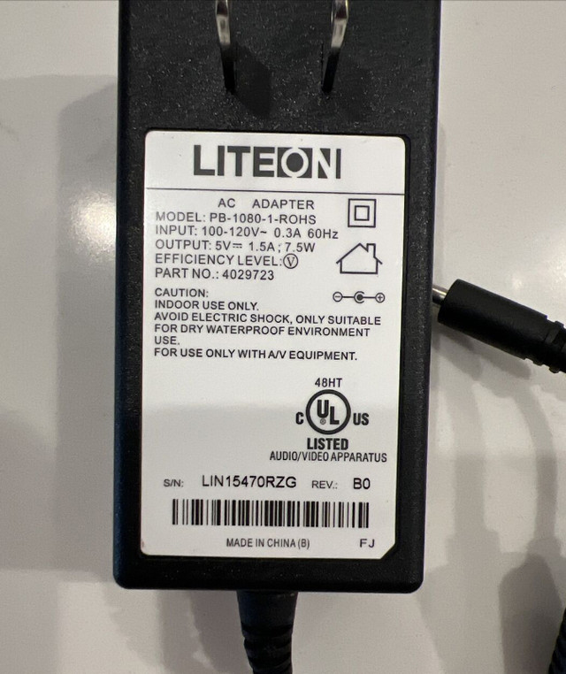 Genuine LiteOn Adapter Wall Charger 5V 1.5A - photo 2