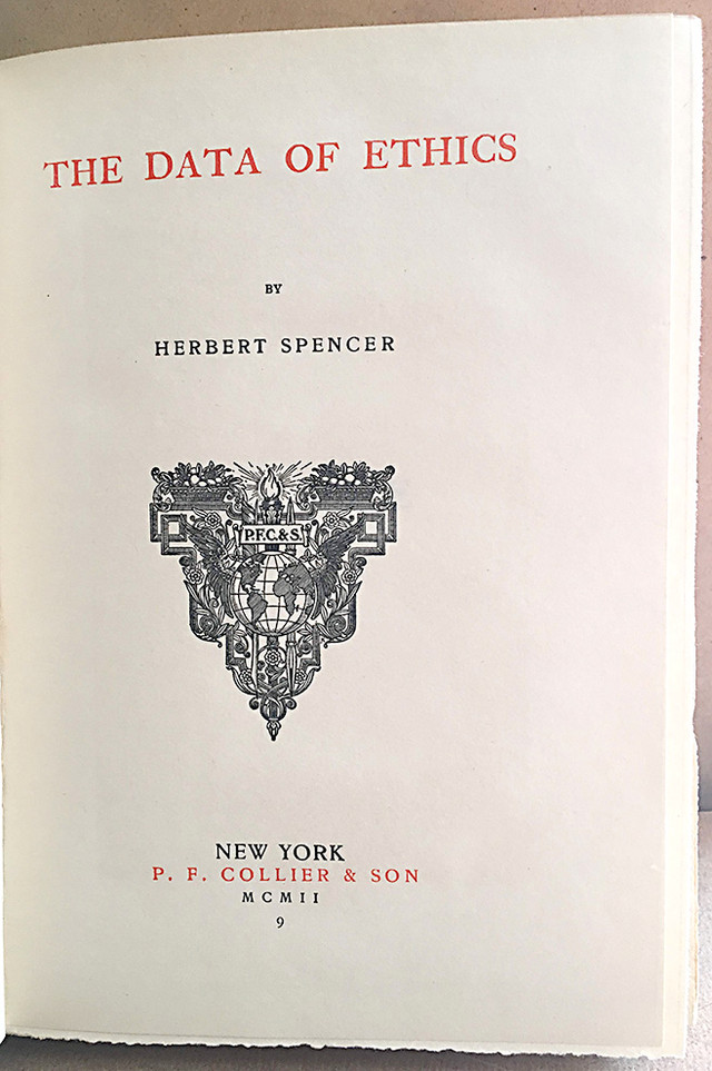 Antique Book DATA OF ETHICS by Herbert Spencer - photo 2