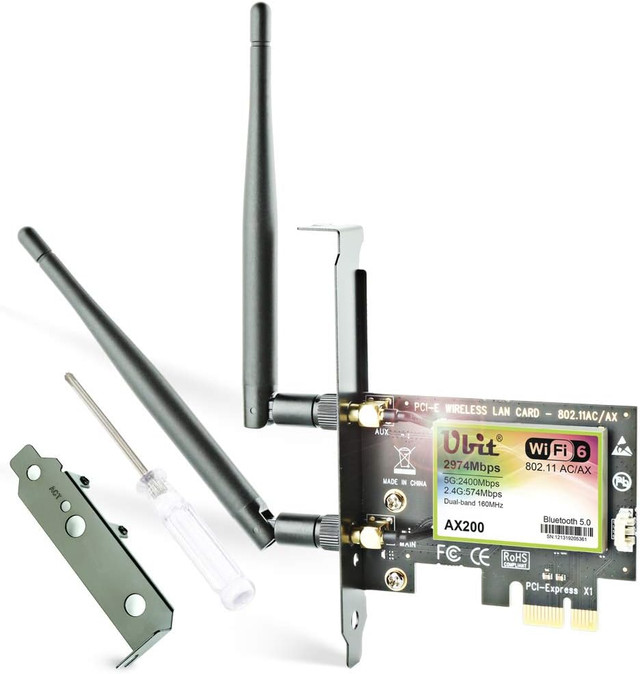 Ubit AX WiFi 6 Card Dual Band 3000 Mbps AX200 Desktop Bluetooth