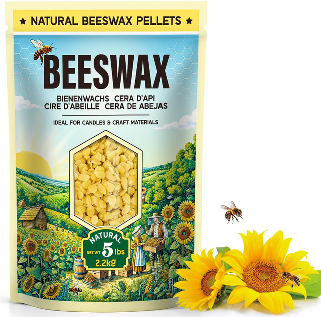 Natural Yellow Beeswax for Candles, Lip Balms & Skincare 5lb