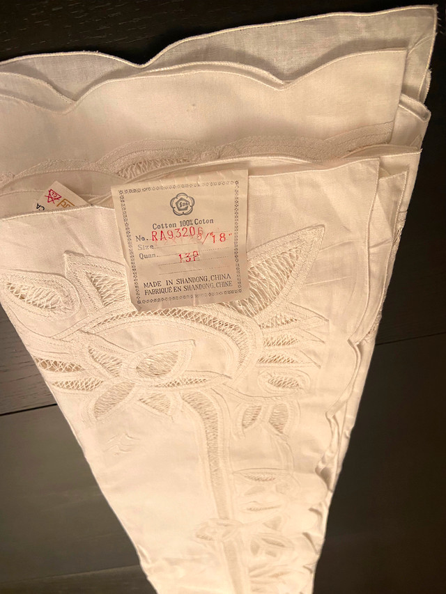 White Large Rectangular Tablecloth 18 Feet 100% Cotton 12 seats