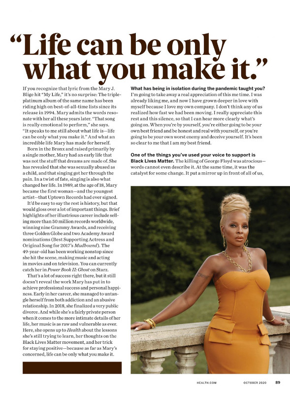 Health Magazine October 2020 Mary J. Blige - photo 2