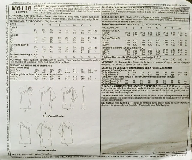 McCall's Pattern New Uncut M 6118 Size 4-6-8-10-12 image indicator(4)