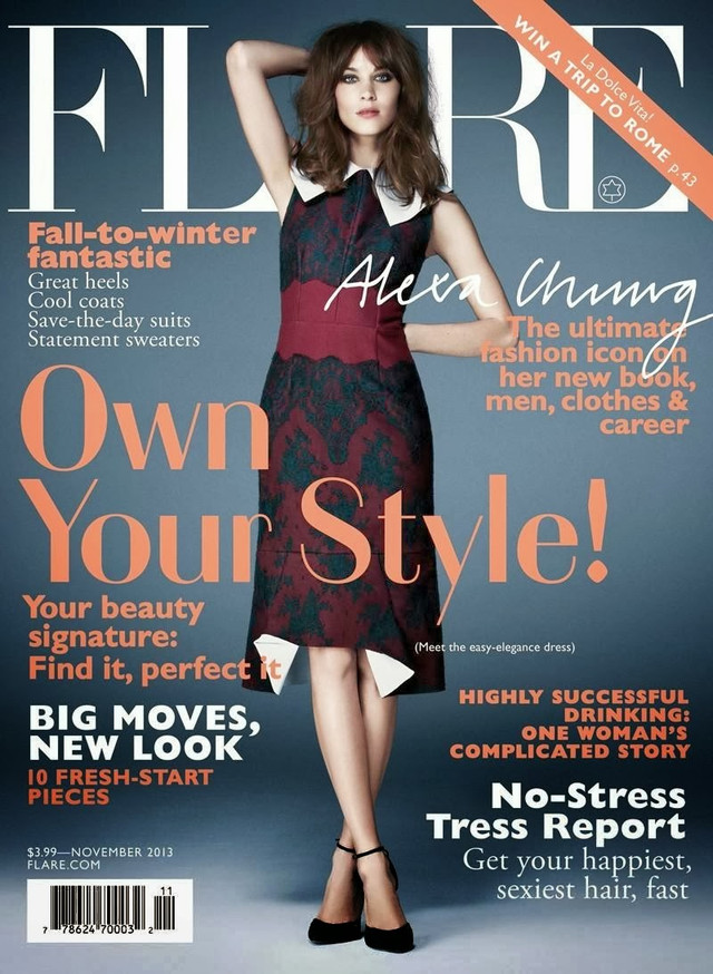 Flare Canada Magazine November 2013 Cover Alexa Chung