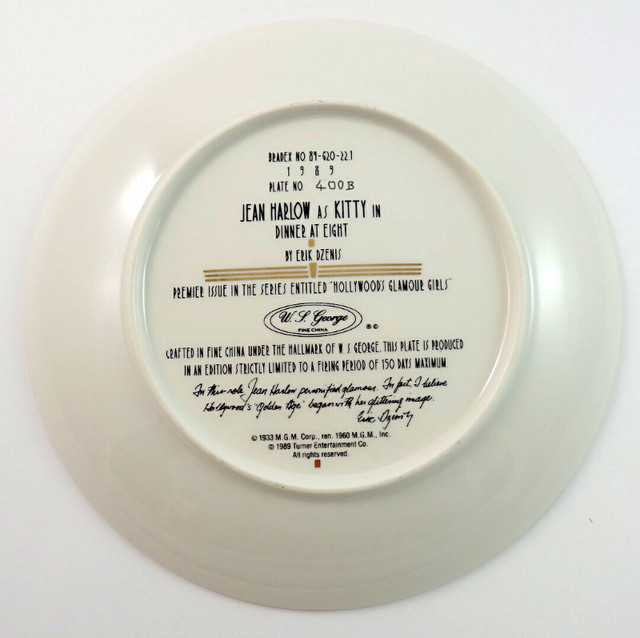 Bradford Exchange Jean Harlow Plate - photo 2