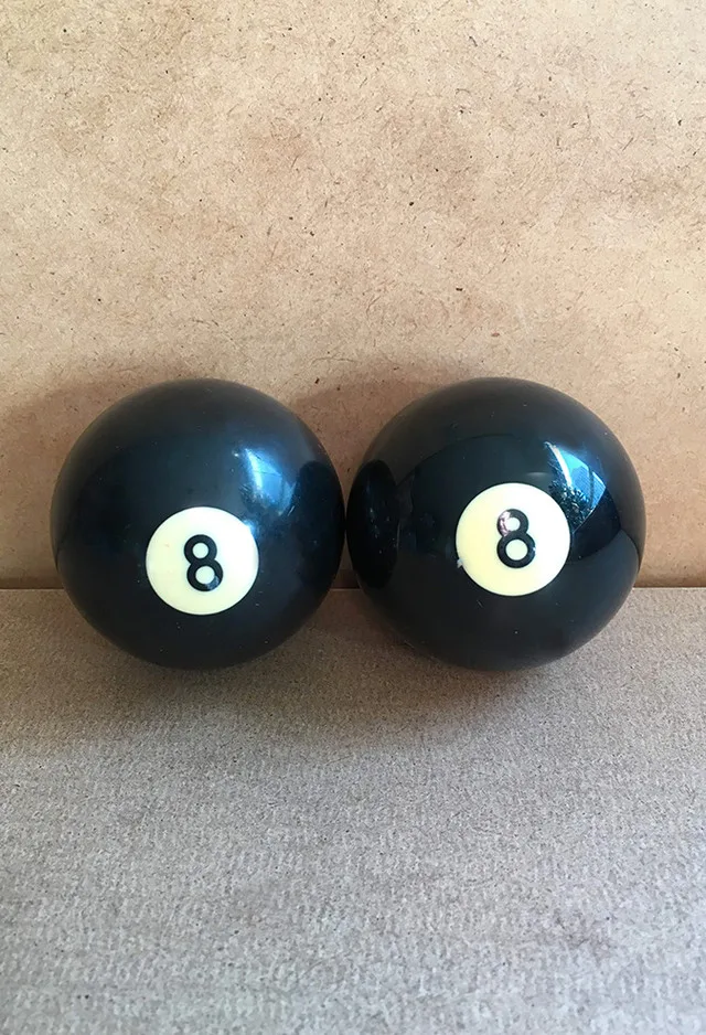 Two Original Vintage Billiard Pool Balls No. 8 Eight Black&White thumbnail