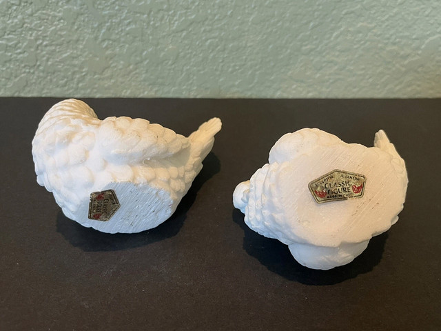 VTG Set White Alabaster Doves Lovebirds Peace Italy A. Santini - photo 3