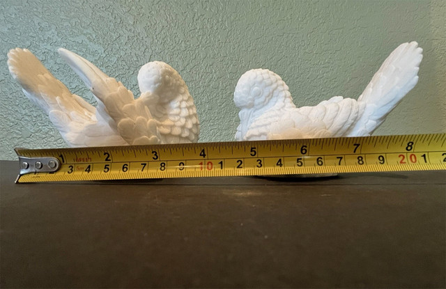 VTG Set White Alabaster Doves Lovebirds Peace Italy A. Santini - photo 4
