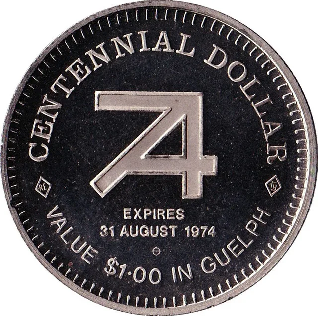 CENTENNIAL DOLLAR CANADA ONTARIO AGRICULTURAL COLLEGE GUELPH image indicator(2)