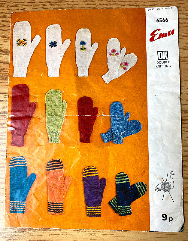 Vintage Emu 6566 Mittens Pattern DK Wool