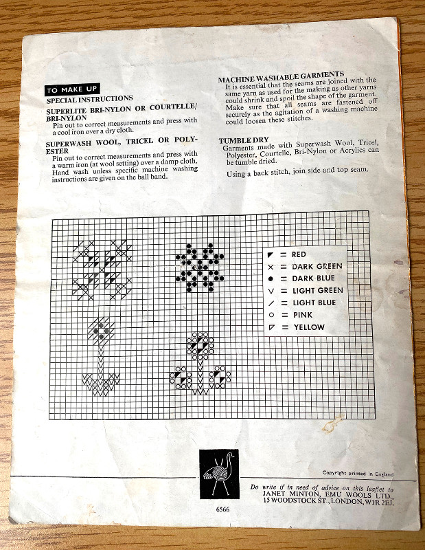 Vintage Emu 6566 Mittens Pattern DK Wool - photo 2