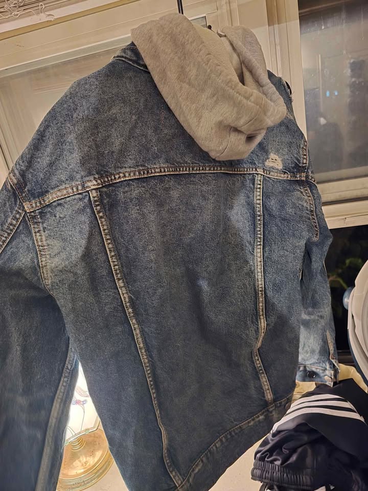 Aeropostal Denim Jean Jacket with hoodie men's Size L - photo 4