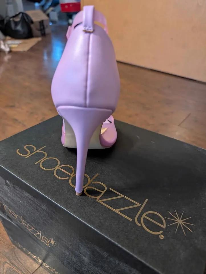 Purple lilac stiletto heels image indicator(4)