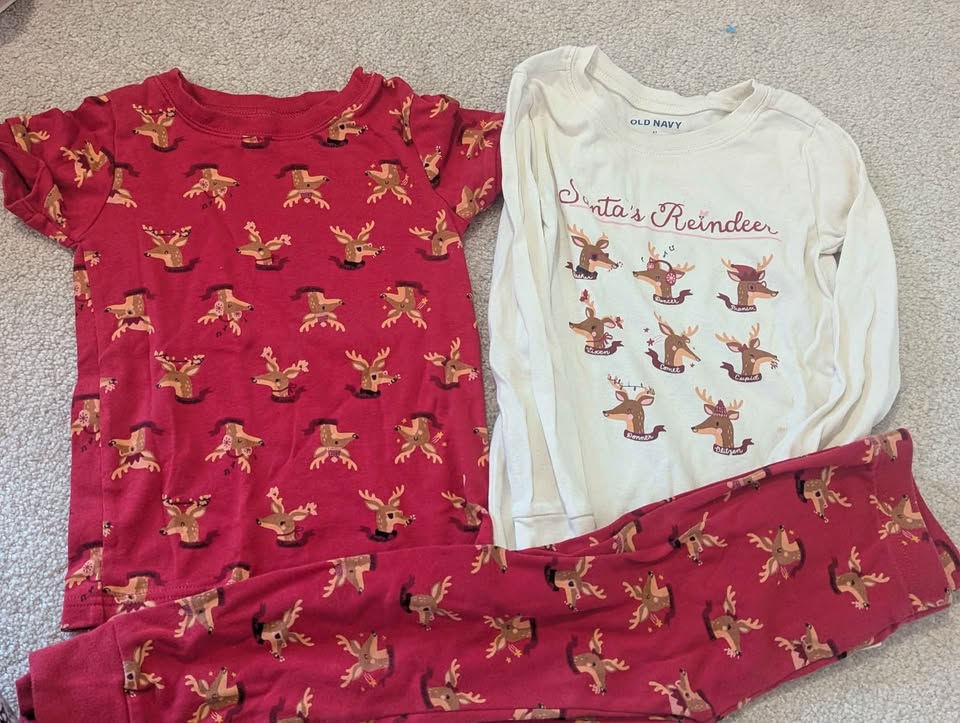Sibling Christmas Matching Jammies - Sizes 4T & 12-18 month - photo 3
