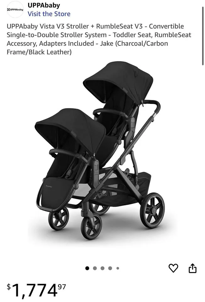 UPPAbaby Vista Stroller + RumbleSeat + 4 Accessories thumbnail