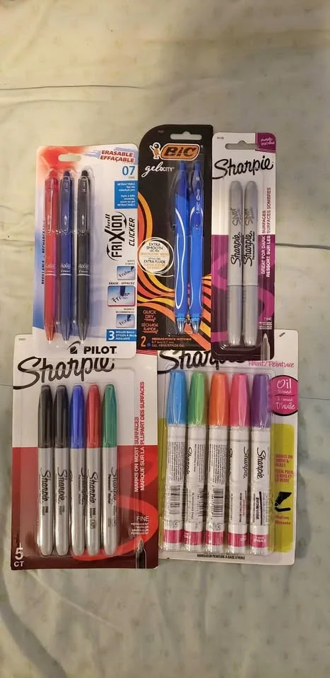 Sharpies, pens