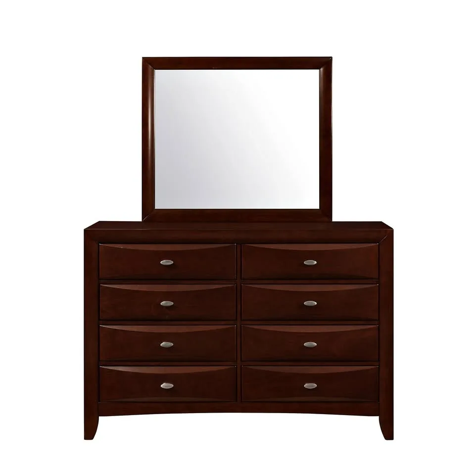 Merlot Mirror with Rectangular Sleek Wood Trim thumbnail