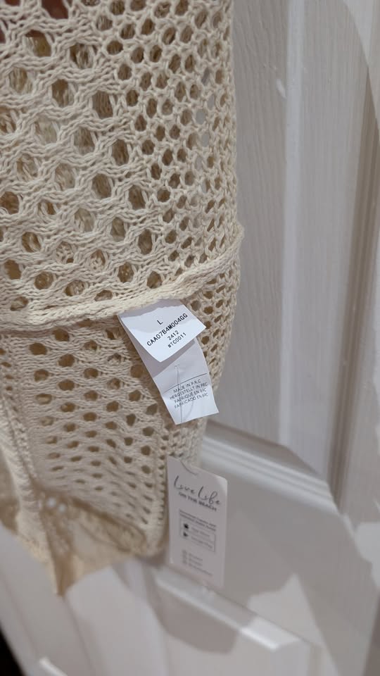 New with Tag - Cupshe Beige Crochet V-Neck Dress (L) - photo 4
