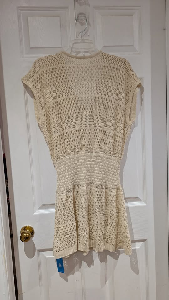 New with Tag - Cupshe Beige Crochet V-Neck Dress (L) - photo 5