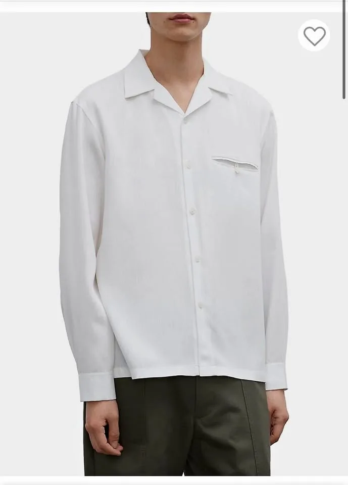 Club Monaco Tencel Camp-Collar Pocket Shirt size Large thumbnail