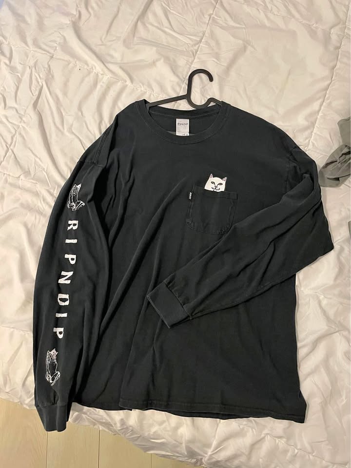 Rip dip black long sleeve men large