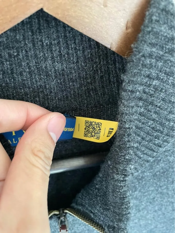 BRAND NEW polo ralph lauren dark grey quarter zip size large image indicator(2)