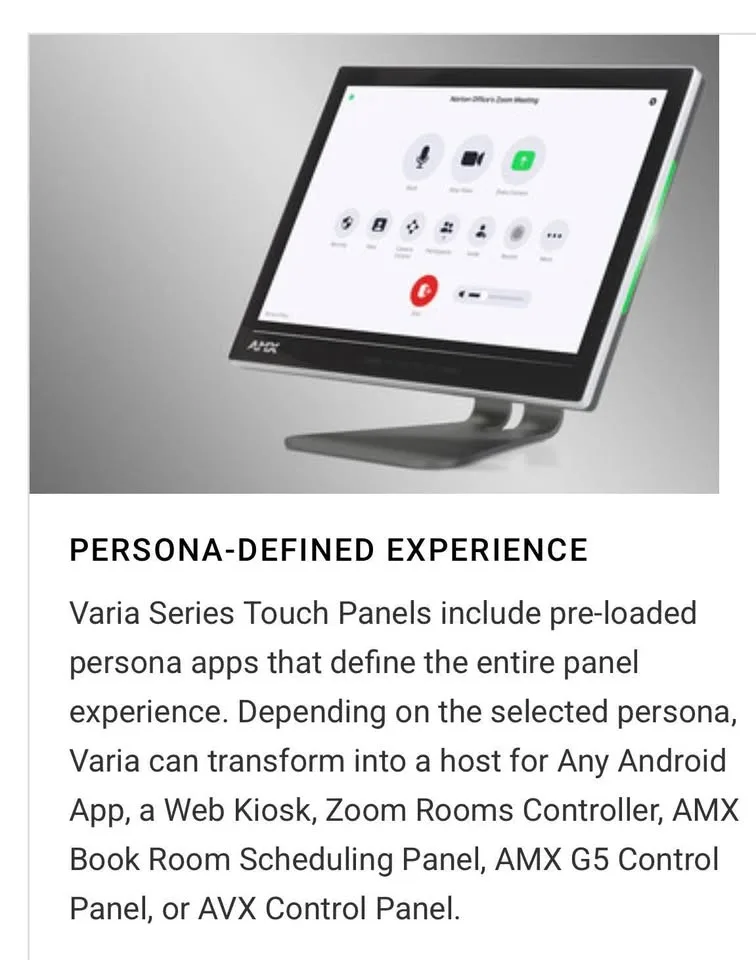 Harman Varia AMX SL-80 8” touch panel image indicator(2)