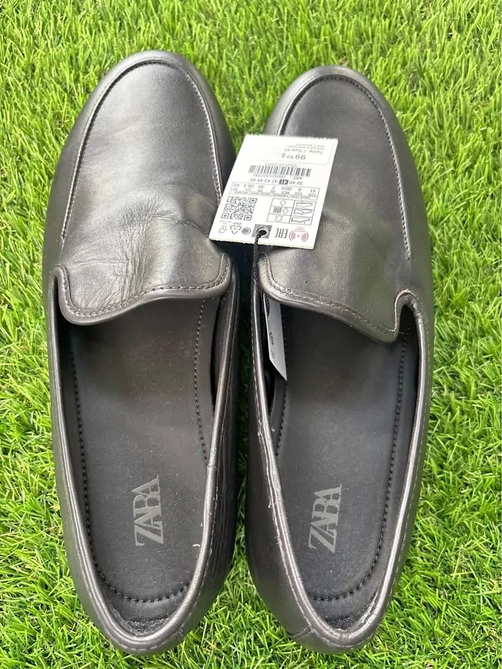 Zara Men's Elegant Black Slip-On Loafers thumbnail