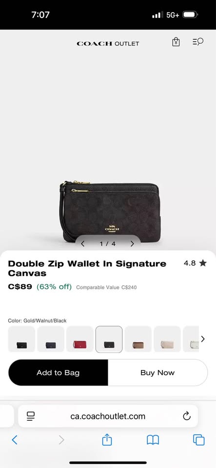 Brand New Coach Double Zip Wristlet - photo 5