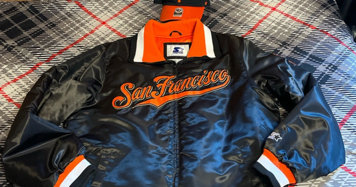 San Francisco Giants Starter Jacket LARGE W/ 47 Hat to match Karrot
