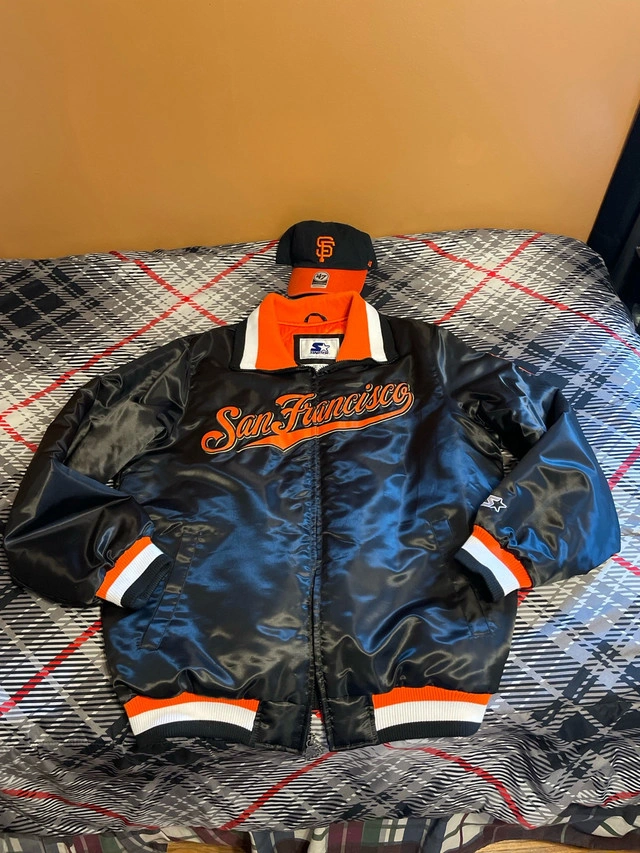 San Francisco Giants Starter Jacket LARGE W/ 47 Hat to match Karrot