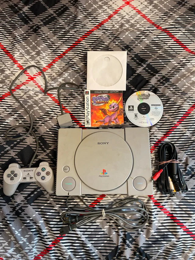 Sony PlayStation 1 Console W/ Controller, & Spyro Riptos Rage thumbnail