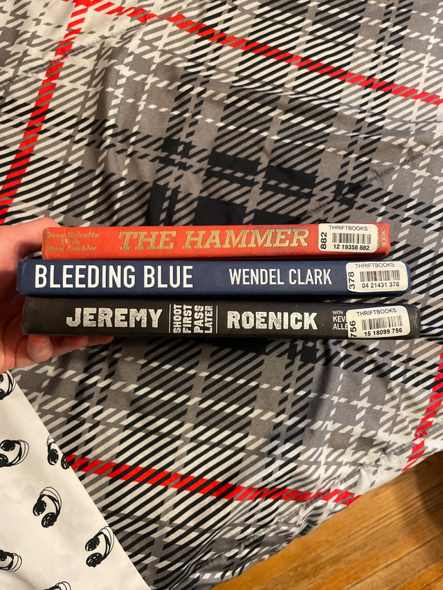 Lot of 3 NHL Biographies Wendal Clark, Jeremy Roenick, Dave Schu
