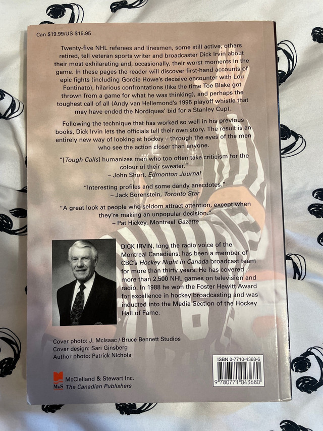 Tough Calls Dick Irvin NHL Referee Book - photo 2