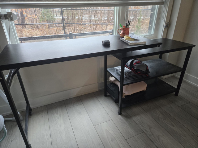 L-shaped swivel desk