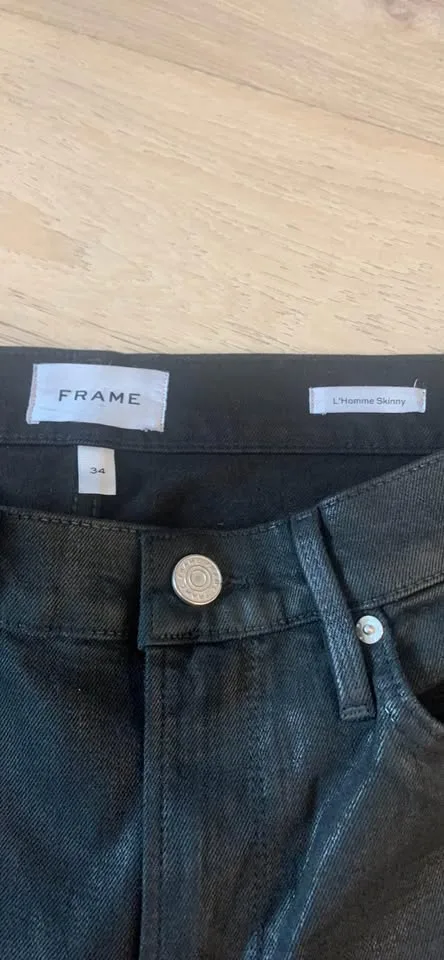 FRAME MENS PANTS ~ L'Homme Skinny in Noir image indicator(3)