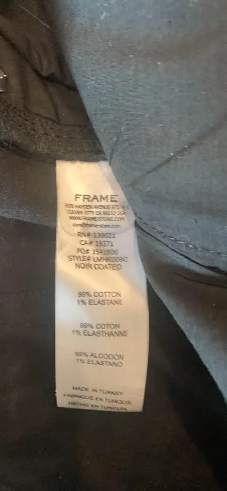 FRAME MENS PANTS ~ L'Homme Skinny in Noir image indicator(4)