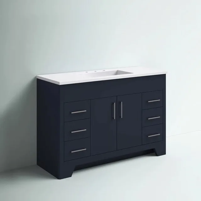 48.5" Single Bathroom Vanity With Cultured Marble Top thumbnail